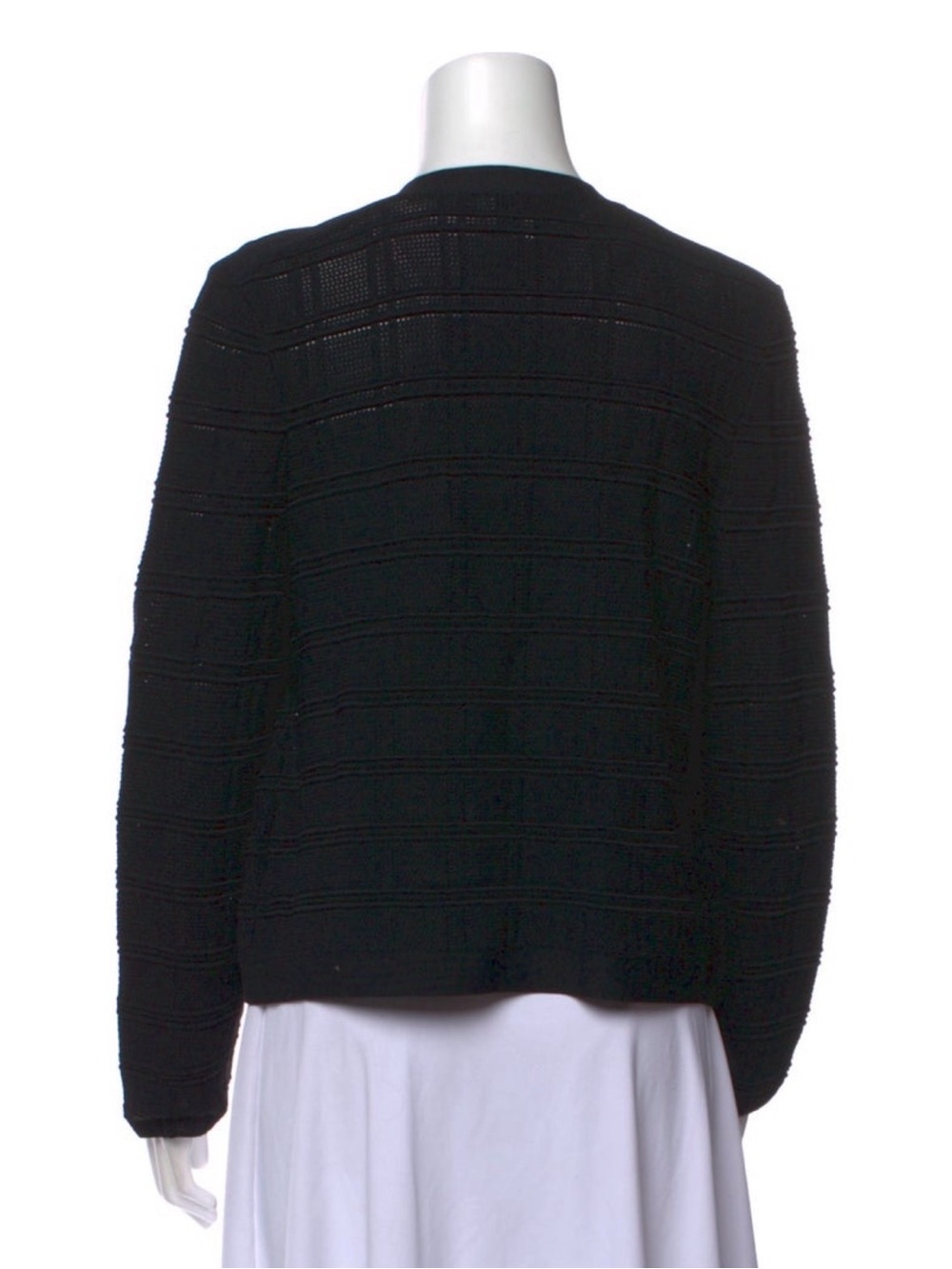Milly Black Textured Knit Double-Breasted Jacket with Gold Buttons - Picture 2 of 4